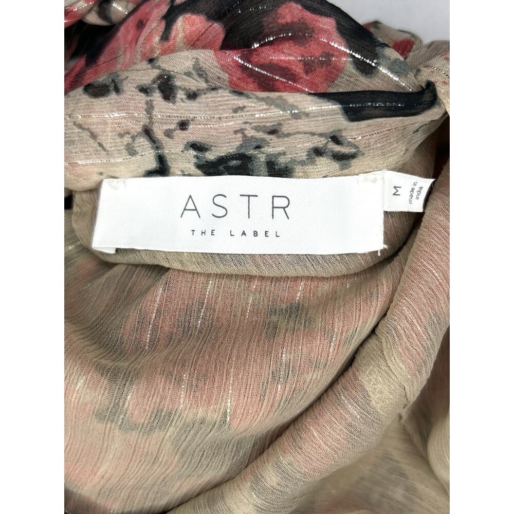 ASTR the Label Eartha Floral Tiered Maxi Dress M Multicolor Taupe Pink Beautiful - Picture 11 of 16